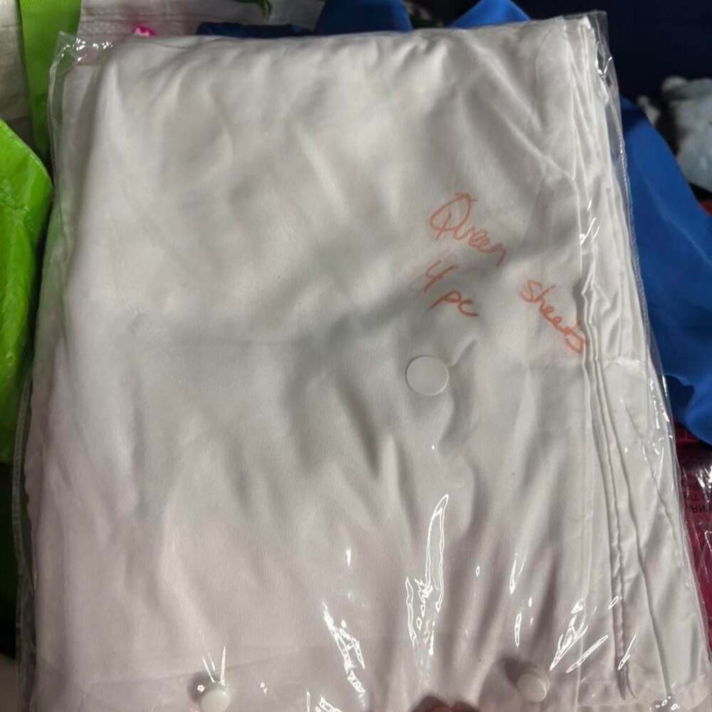 4-Piece Queen Sheet Set White Polyester Bedding